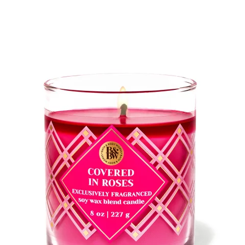 Covered In Roses BBW Scented Single Wick Soy Blend Candle 8oz
