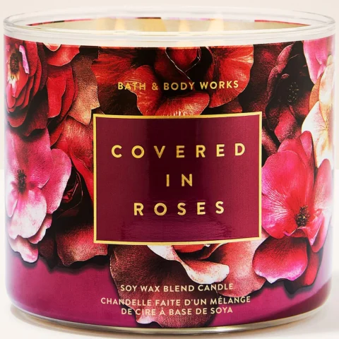 Covered In Roses BBW Scented 3 Wick Candle 14.5oz