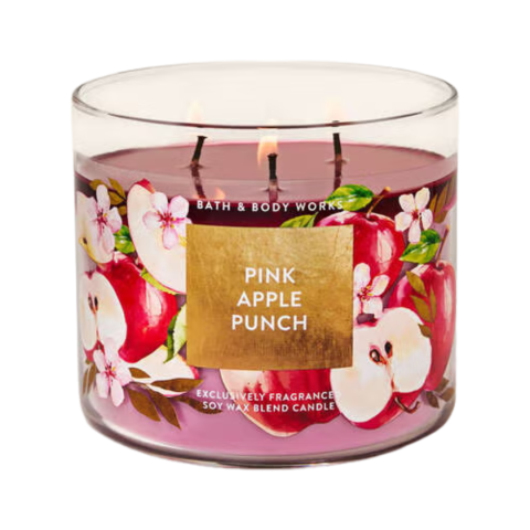 Pink Apple Punch BBW Scented 3 Wick Candle 14.5oz